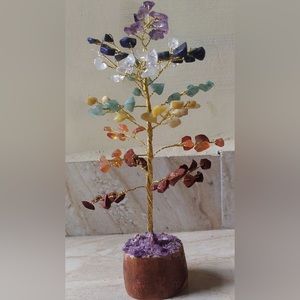 Seven Chakras Crystal Tree | Gold Wrapped | 100% Authentic | Ships fast